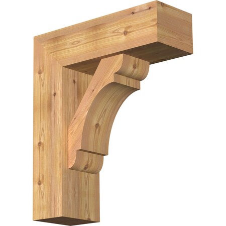 Ekena Millwork Olympic Block Smooth Bracket w/ Offset Brace, Western Red Cedar, 7 1/2"W x 22"D x 26"H BKT0806X22X26OLY05SWR